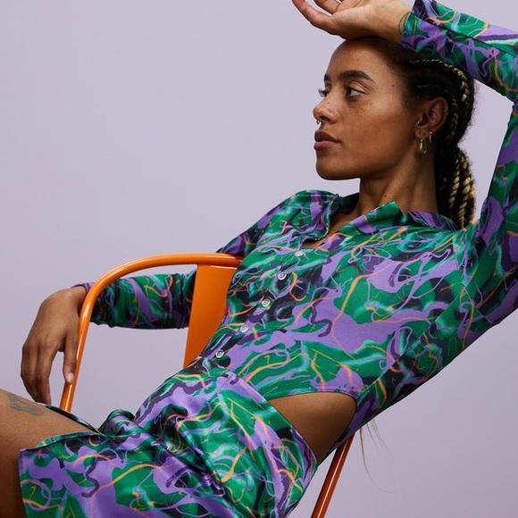 NWT Local Heroes Abstract Print Bodysuit and Skirt. - Picture 2 of 8